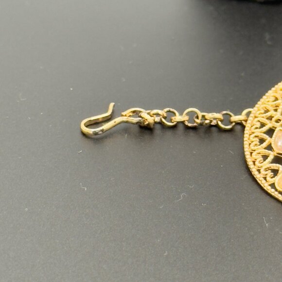 Kundan Meenakari Gold Tone Festive Wear Earrings Danglers Faux Pearl - Picture 3 of 10